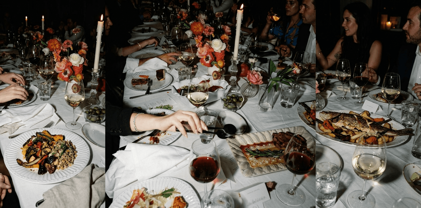 Floral dinner table setting — ZNTHWRLD hospitality and sponsorship partnerships