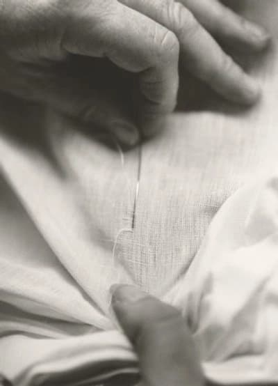 Black and white sewing detail — ZNTHWRLD creative practice and collaborative making